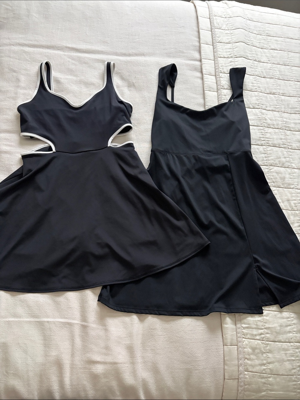 Old Navy Black Athletic Dress w/White Contrast Trim& Solid Black Amazon dress